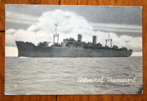 ADMIRAL TRANSPORT 1945 Vintage Postcard Military Ship LIBERTY Richmond CA WWII