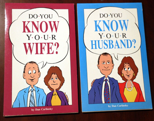 DO YOU KNOW YOUR HUSBAND/WIFE? Dan Carlinsky UNUSED Quiz/Activity Book Set 1989
