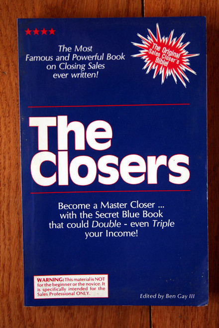THE CLOSERS by Ben Gay III Original Sales Closer's Bible 1988 3rd Ed. Paperback