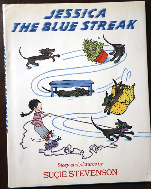 JESSICA THE BLUE STREAK by Sucie Stevenson 1989 HC/DJ Dogs/Children's Book