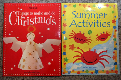 USBORNE Summer Activities + Things to Make & Do for Christmas BOOKS + STICKERS