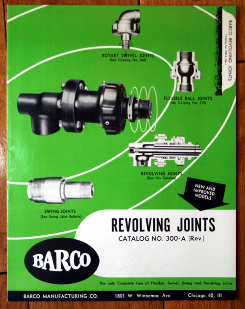BARCO Revolving Joints Catalog No. 300-A (1952) Barco Manufacturing Co. Brochure