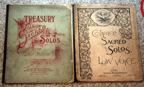 Choice SACRED SOLOS Low Voice + Treasury Sheet Music Books Oliver Ditson 1889
