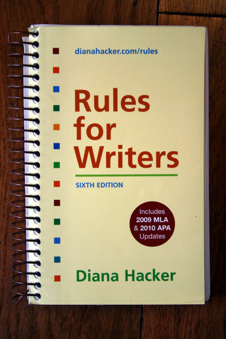 Rules for Writers by Diana Hacker 6th Edition 2009 MLA APA Spiral-bound Textbook