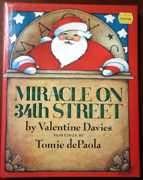 Miracle on 34th Street by Valentine Davies HC/DJ 1984 1st Ed. Tomie dePaola Art