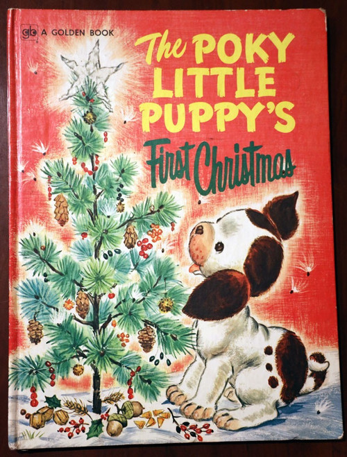 The Poky Little Puppy's First Christmas Golden Book 1974 Florence Sarah Winship