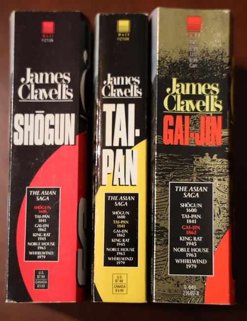 JAMES CLAVELL Book Lot Shogun + Tai-Pan + Gai-Jin Dell Paperbacks VG+ Condition