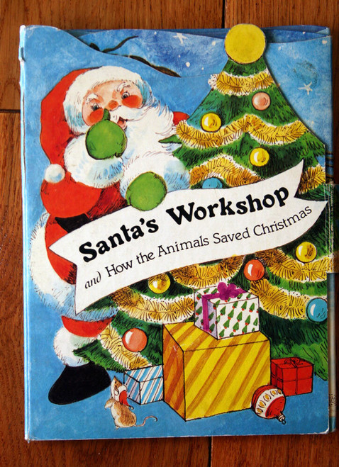 Santa's Workshop and How the Animals Saved Christmas 1980 Vintage Folding Book