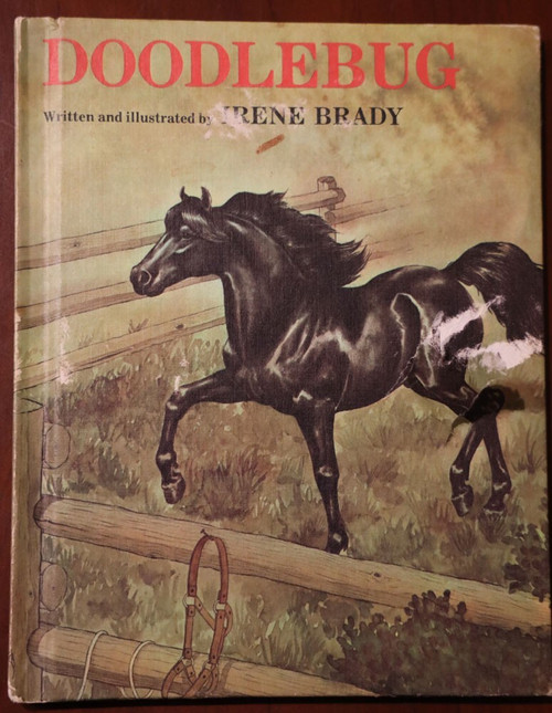 DOODLEBUG Irene Brady Vintage Hardcover Childrens Book HORSES 1977 Weekly Reader