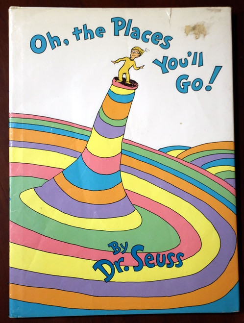 Oh, the Places You'll Go! by Dr. Seuss (1990) HC/DJ 7th Printing Vintage Copy