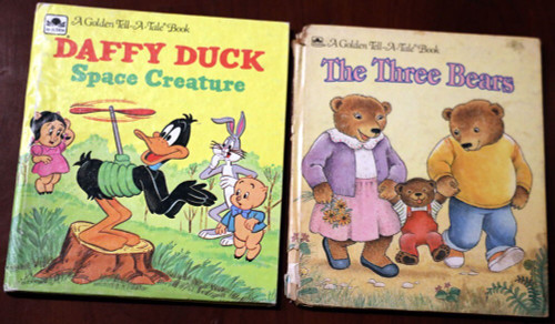 DAFFY DUCK Space Creature 1977 + The Three Bears 1992 Golden Tell-a-Tale Books