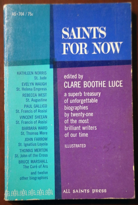 SAINTS FOR NOW - Clare Boothe Luce 1963 Vintage Paperback 1st Printing Biography