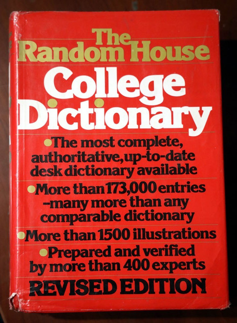 The Random House COLLEGE DICTIONARY Revised Edition 1988 HC/DJ Thumb-Indexed