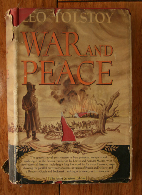 WAR AND PEACE by Leo Tolstoy Inner Sanctum Edition HC/DJ 1942 Vintage