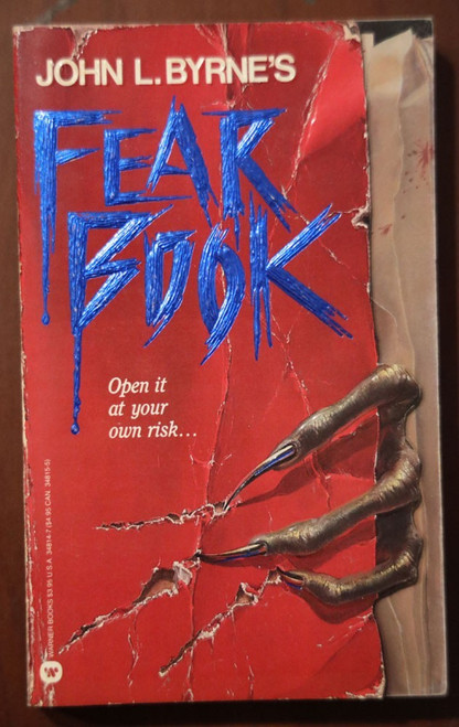 FEAR BOOK by John L. Byrne 1988 Warner Paperback Vintage Horror Novel 1st Print
