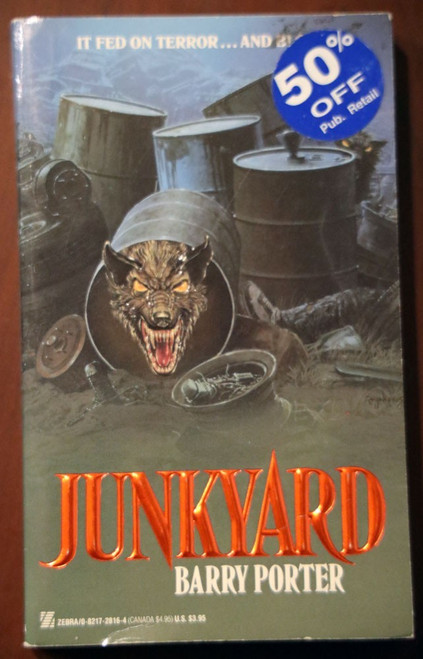 JUNKYARD by Barry Porter 1989 Vintage Zebra Horror Paperback 1st Print Embossed