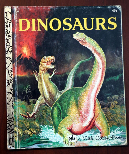 DINOSAURS Vintage Little Golden Book #355 Jane Werner Watson 8th Printing RARE