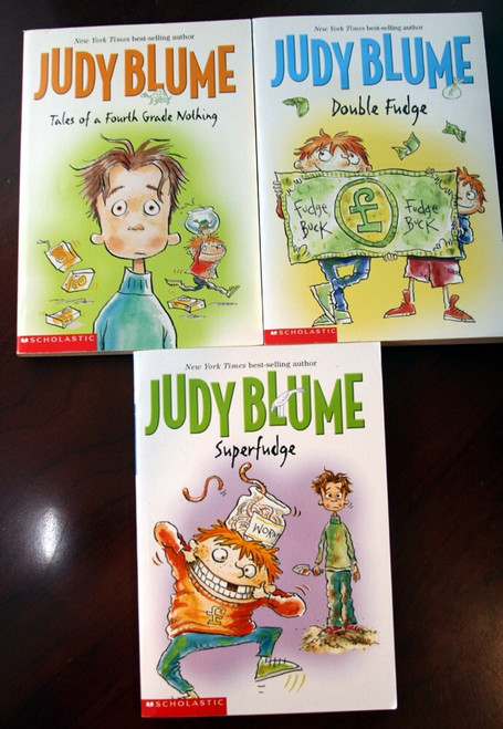 JUDY BLUME Tales of a Fourth Grade Nothing, Superfudge, Double Fudge Paperbacks