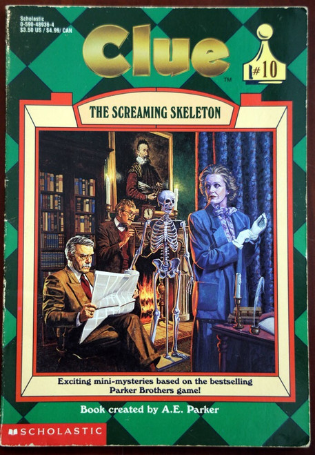 CLUE #10 Screaming Skeleton A.E. Parker 1992 Scholastic Paperback 1st Printing