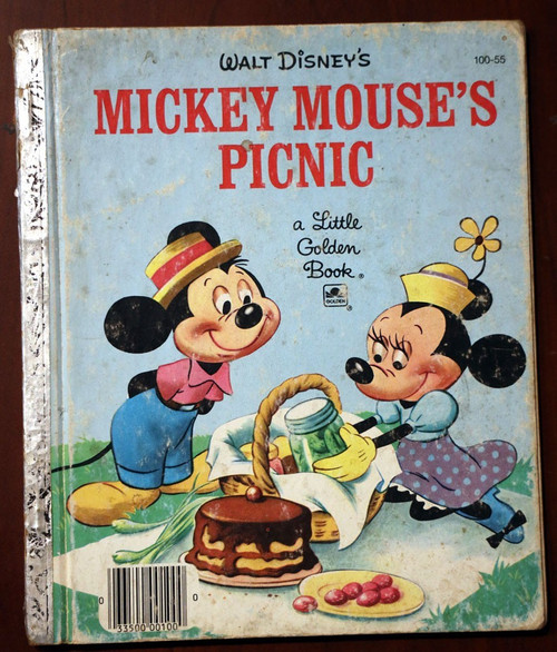 Walt Disney's Mickey Mouse's Picnic 1950 Vintage Little Golden Book MINNIE "I J"