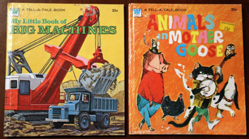 My Little Book of BIG MACHINES + ANIMALS in MOTHER GOOSE Tell-A-Tale Book Lot