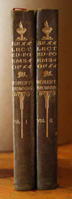 Selections from Poetical Works of ROBERT BROWNING 2 Volume Leather Antique Set