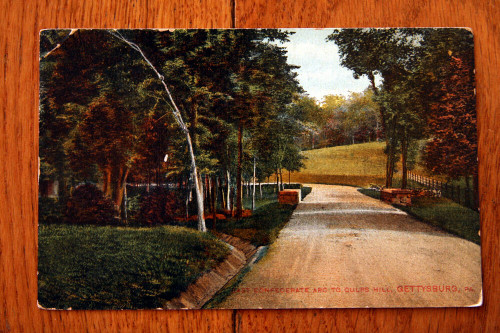 East Confederate Arc to Culps Hill GETTYSBURG PENNSYLVANIA 1917 Antique Postcard