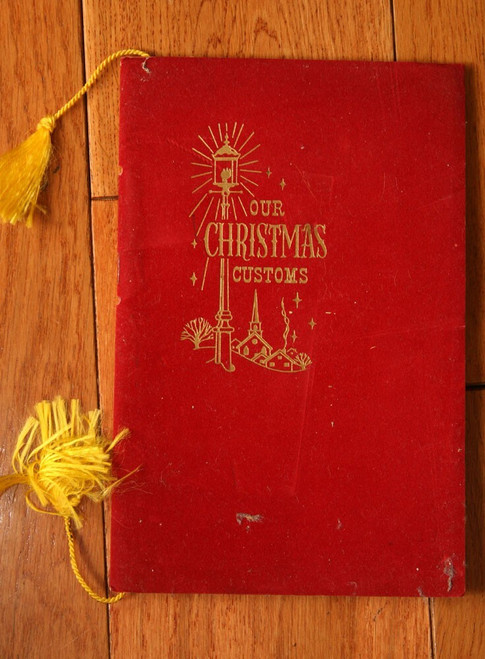 Our Christmas Customs 1959 Windsor Service Inc. Reading PA Red Felt Booklet