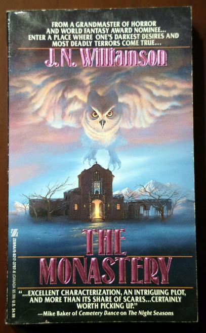 THE MONASTERY J.N. Williamson 1992 Vintage Zebra Horror Paperback 1st Printing