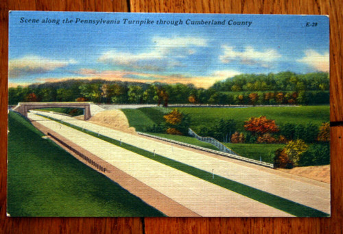 Scene Along the Pennsylvania Turnpike through Cumberland County 1953 Postcard