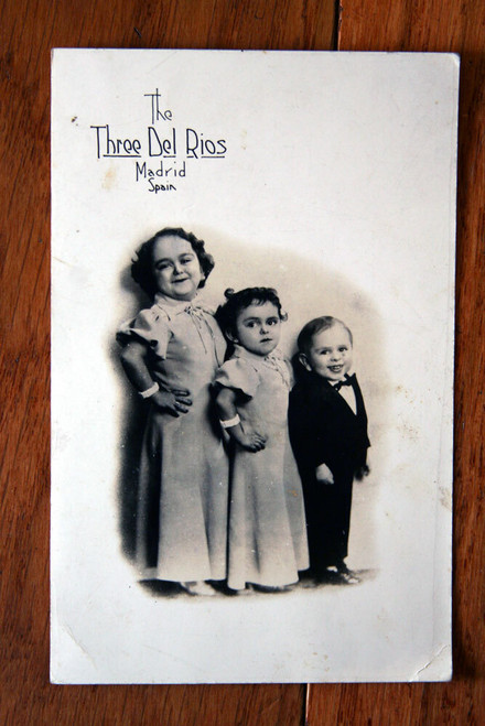 The Three Del Rios Madrid Spain "Little People" Real Photo Postcard RPPC ORCAJO