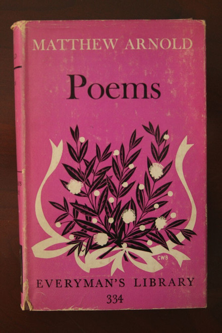 POEMS by Matthew Arnold 1965 Everyman's Library #334 HC/DJ Dent/Dutton Vintage