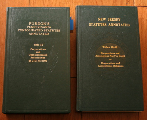 Purdon's Pennsylvania Consolidated Statutes Annotated + New Jersey Statutes 1984