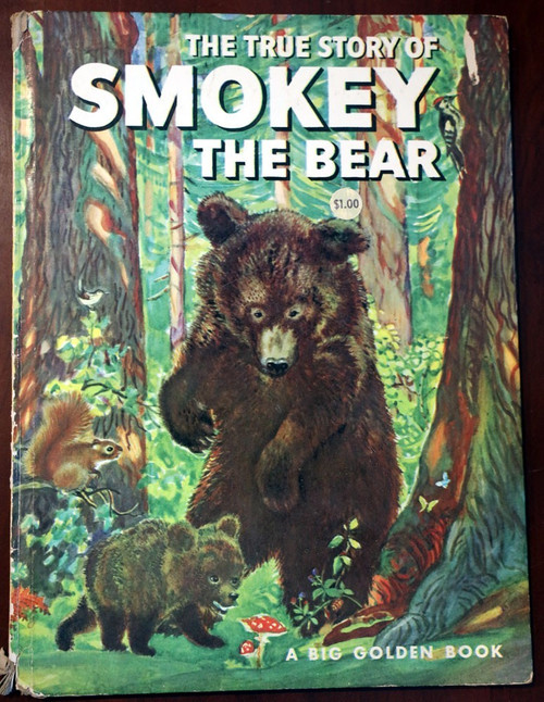 True Story of SMOKEY THE BEAR 1967 Vintage Big Golden Book - Jane Werner Watson