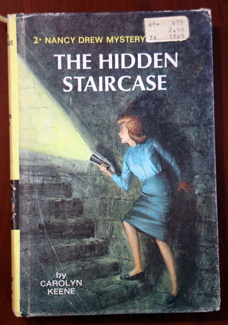 THE HIDDEN STAIRCASE Carolyn Keene #2 Nancy Drew Mystery 1959 Yellow Hardcover