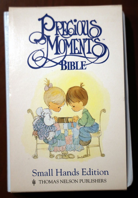 PRECIOUS MOMENTS BIBLE Small Hands Edition 206B NKJV Blue Leatherflex + Sleeve