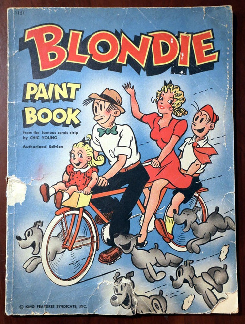BLONDIE Paint Book 1947 Vintage Comic Strip by Chic Young Whitman Publishing