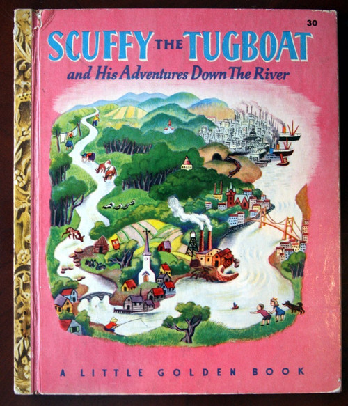SCUFFY THE TUGBOAT 1946 Little Golden Book Gertrude Cramton & Tibor Gergely "F"