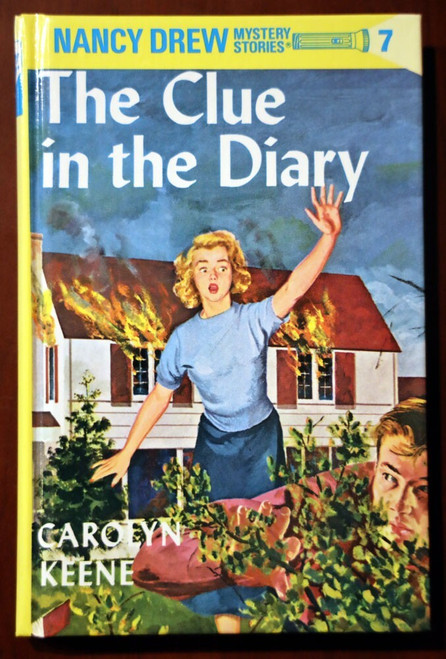 Clue in the Diary by Carolyn Keene 1992 NANCY DREW MYSTERY #7 Glossy Yellow HC