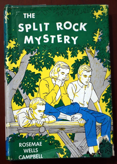 THE SPLIT ROCK MYSTERY by Rosemae Wells Campbell 1960 HC/DJ Vintage Book RARE