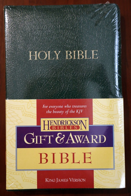 HOLY BIBLE Hendrickson Gift & Award King James Version GREEN Faux Leather NEW