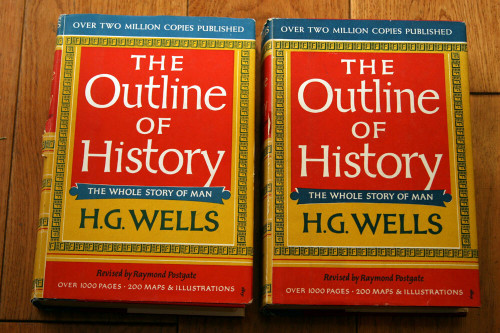 The Outline of History by H.G. Wells 1956 HC/DJ 2-Volume Book Set Garden City 