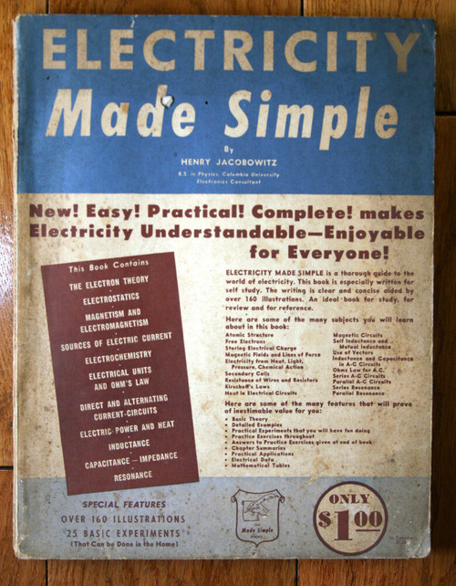 Electricity Made Simple by Henry Jacobowitz 1960 Vintage Garden City Books