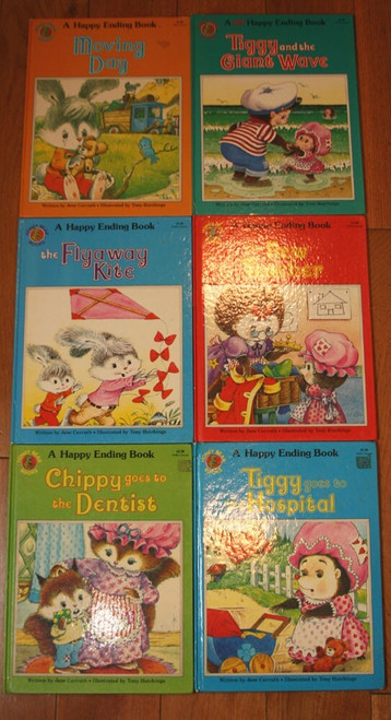 Lot of 6 Vintage Happy Ending Children's Books by Jane Carruth 1980s Honey Bear