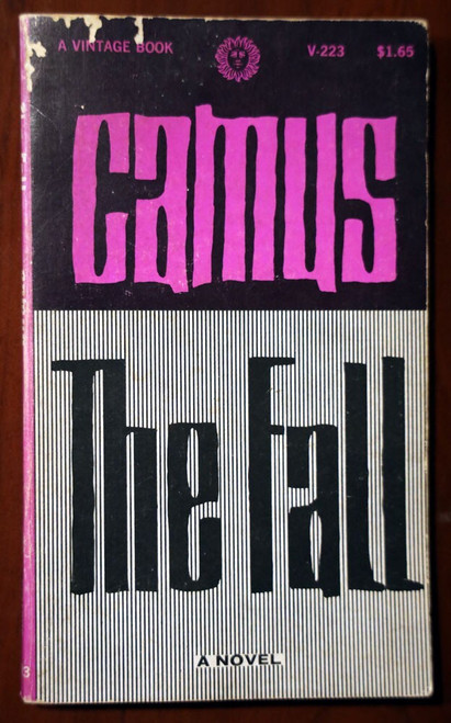 The Fall by Albert Camus 1956 Paperback Vintage Books V-223 Purple Black White