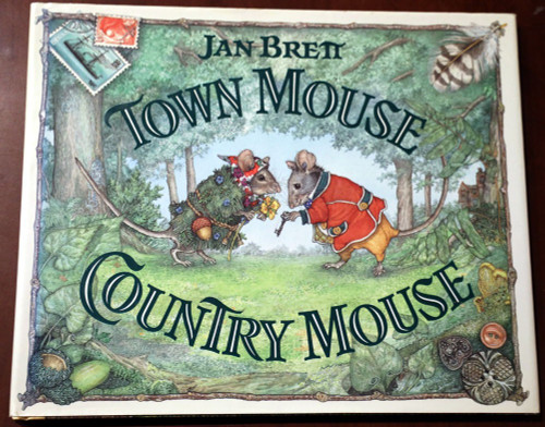TOWN MOUSE / COUNTRY MOUSE by Jan Brett 1994 HC/DJ Mice/Fables/Folklore Children