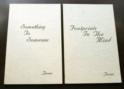 Something to Someone + Footprints in the Mind by JAVAN 1979 Vintage Poetry Books
