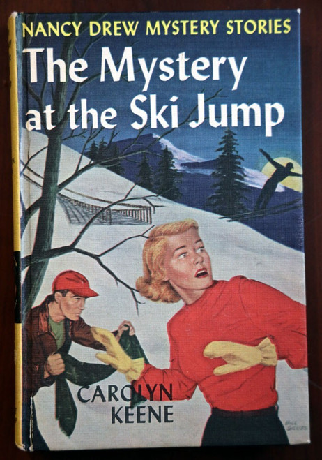 Mystery at SKI JUMP CAROLYN KEENE #29 Nancy Drew Mystery 1952 Yellow Hardcover