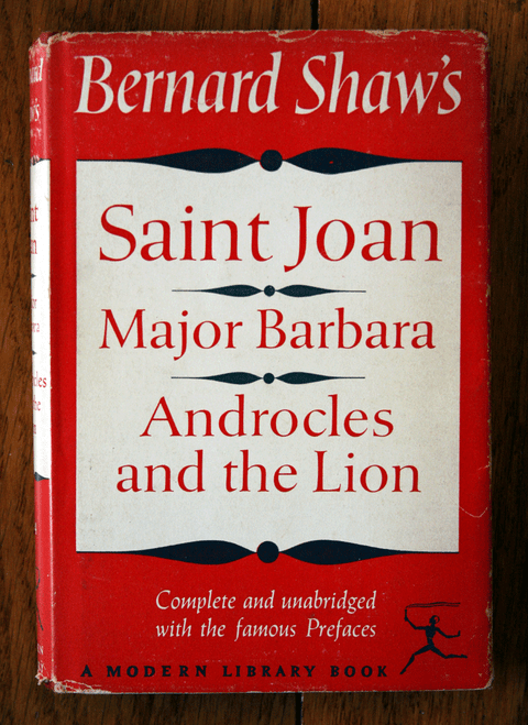 SAINT JOAN MAJOR BARBARA ANDROCLES & THE LION by Bernard Shaw MODERN LIBRARY 294