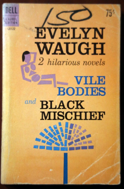 EVELYN WAUGH Vile Bodies and Black Mischief 1st Dell Printing 1960 Paperback